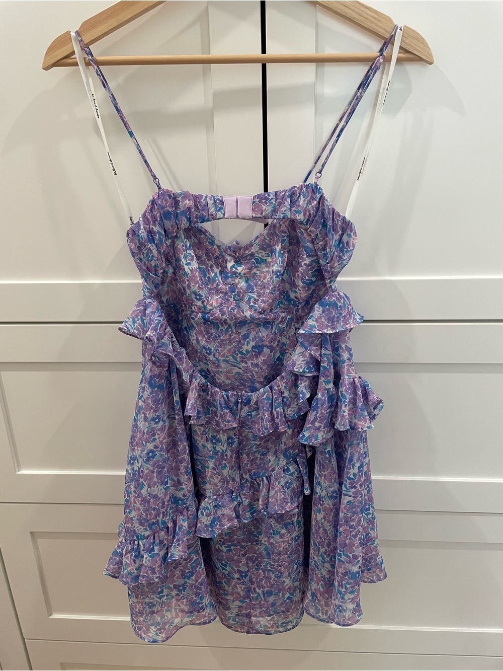 Floral Ruffle Mini Dress - Lavender - Picture 4 of 5